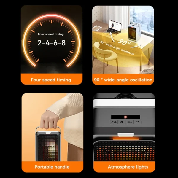 Portable Desktop Heater electric both cooling and heating 1000W - Image 5