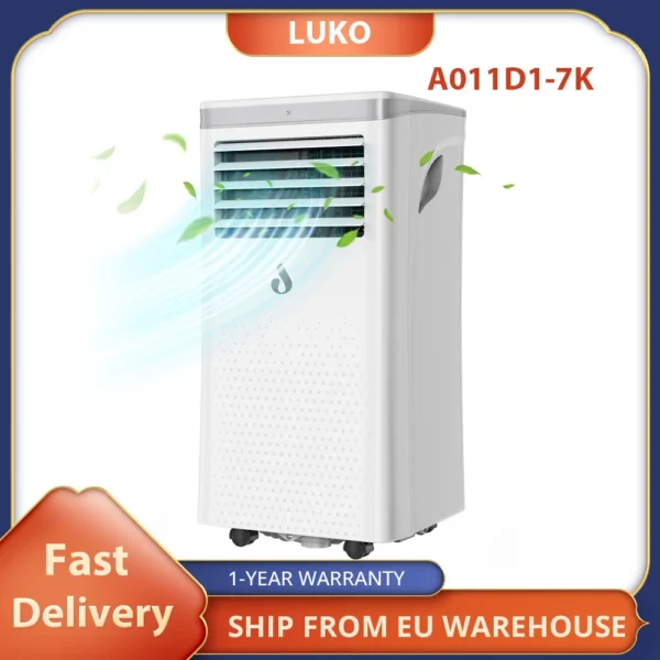 LUKO A011D1-7K Portable Air Conditioner Dehumidifier, 7000BTU Cooling Capacity