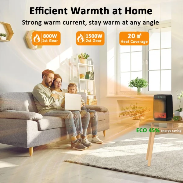 Portable Electric Ceramic Heater 1500W - Image 3