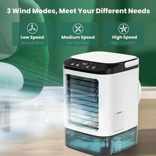 Ultrasonic Atomization Air Cooler with Night Light, 3-Speeds - Image 2