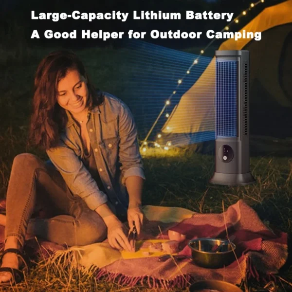 Rechargeable Desktop Tower Fan Black - Image 4