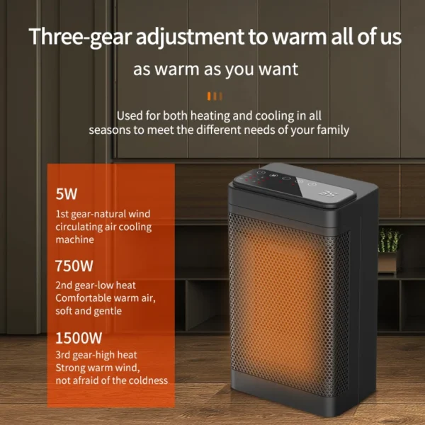Portable Electric Heater for Living Rooms 1500 W
