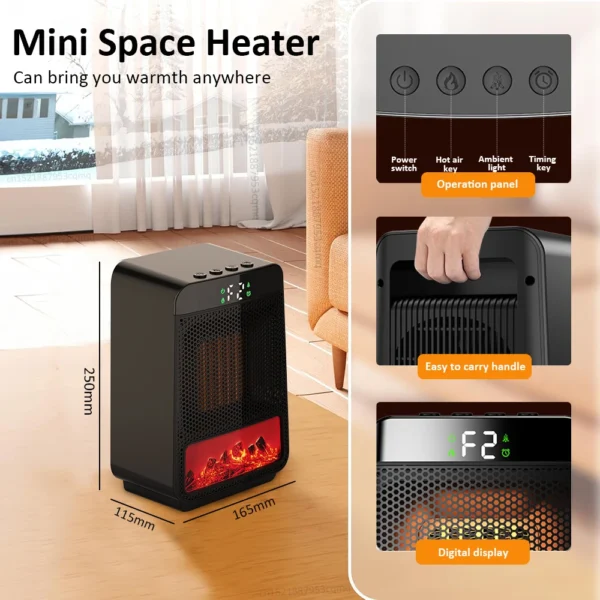Portable Electric Ceramic Heater 1500W - Image 6