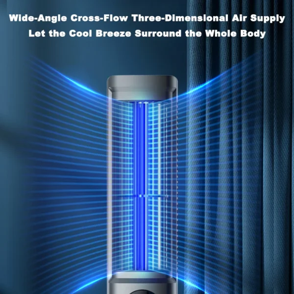 Rechargeable Desktop Tower Fan Black - Image 3