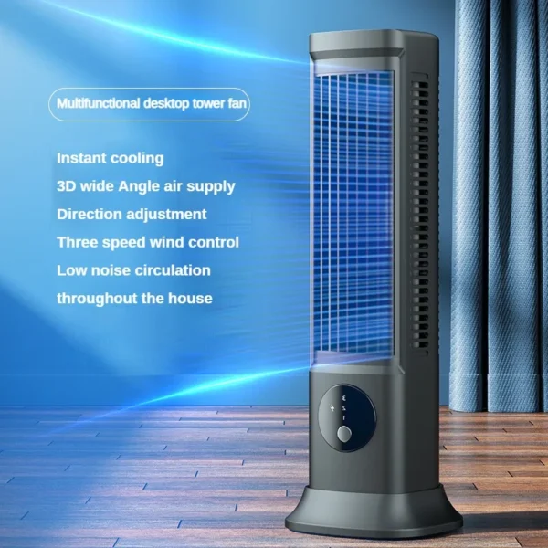 Rechargeable Desktop Tower Fan Black