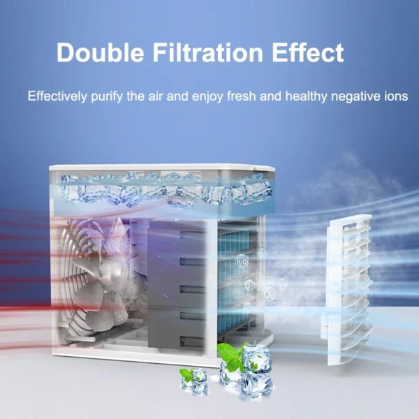 Portable USB Mini Air Cooler, 3 Speeds - Image 3