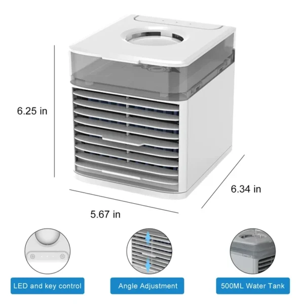 Portable USB Mini Air Cooler, 3 Speeds - Image 6